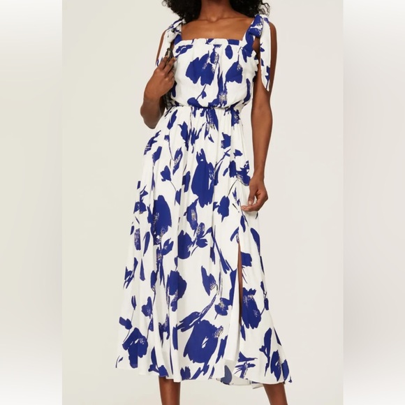 Jason Wu size 4 blue floral tie strap dress - Picture 1 of 10